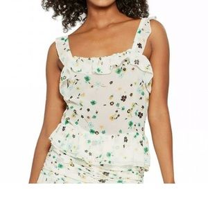 Who What Wear® Pastel Posies Blouse XS/M